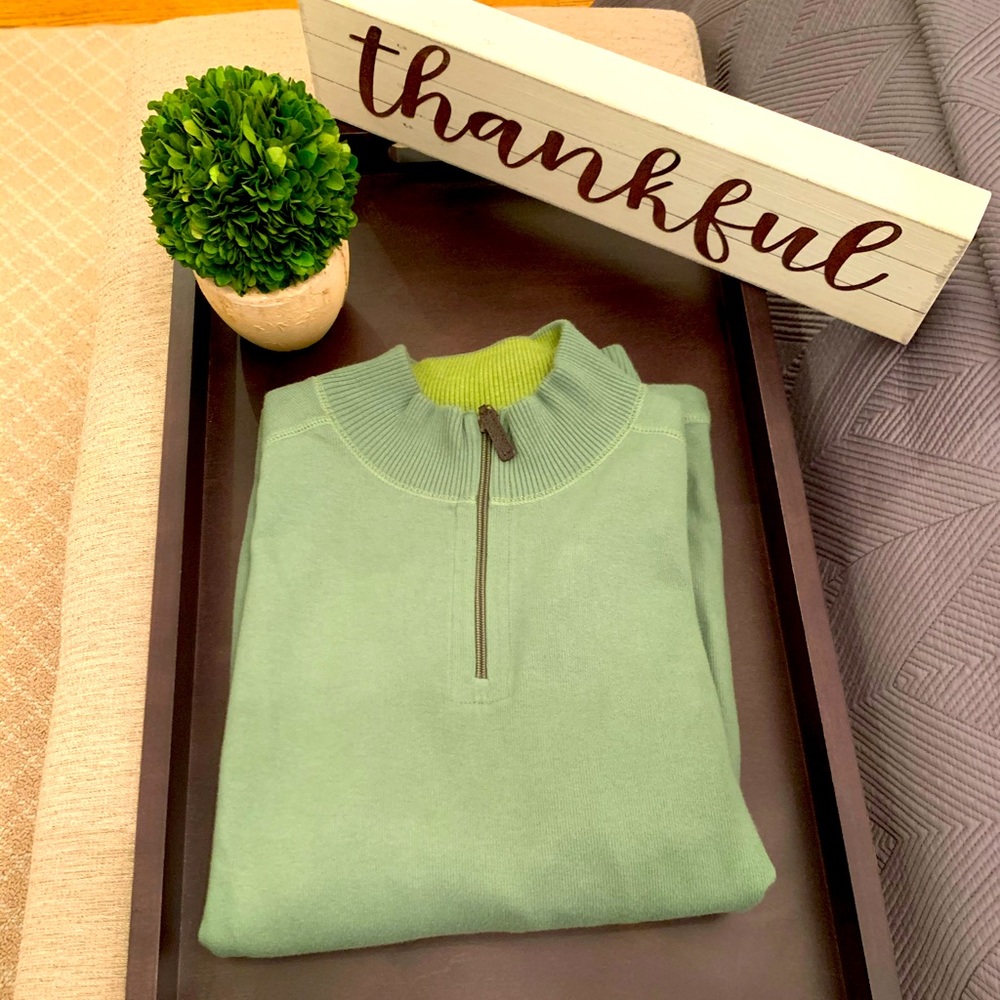 Joseph A. Bank Mock Neck Cotton 1/4 Zip Sweater